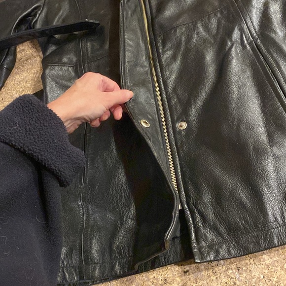 Vintage Middlebrook Park Lined Leather Jacket With Attached Belt Small - Picture 10 of 17